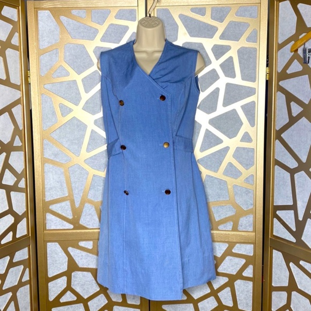 70’s-80’s Double Breasted Sleeveless‎ Vintage Dress Sears Fashion